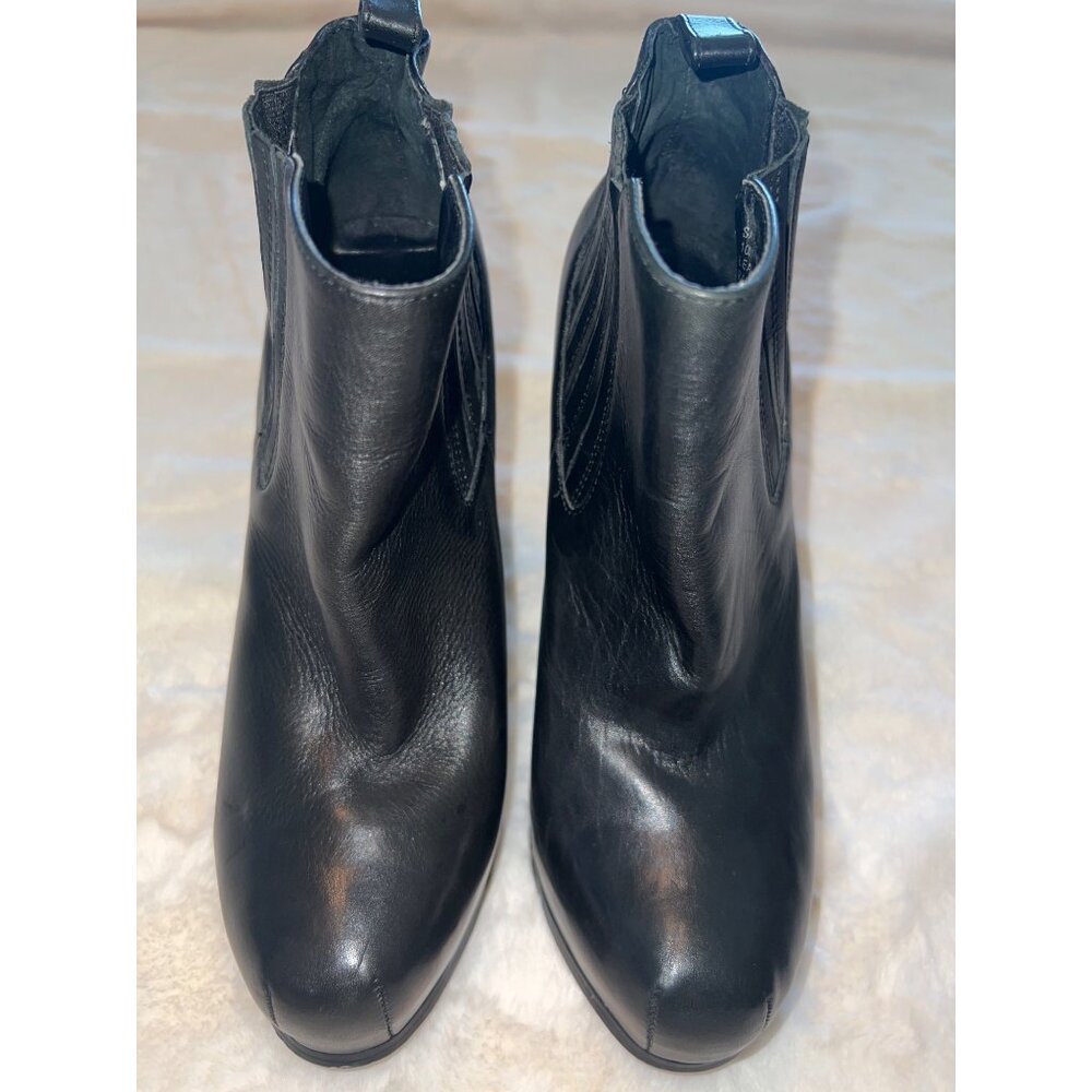 Steve Madden Saffronn Platform Boots Size 10 Black Leather‎ Ankle Booties - Picture 2 of 10